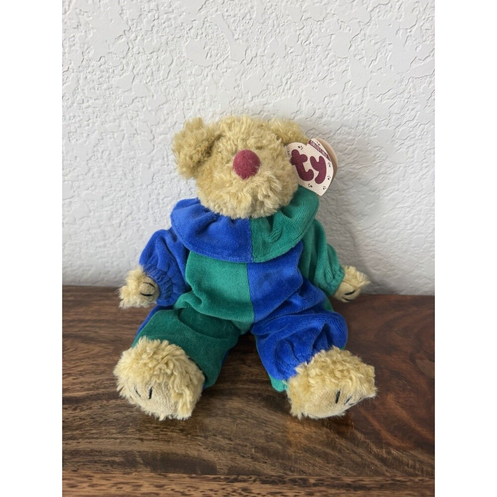 Ty Beanie Babies Attic Treasures Piccadilly The Bear 1993 Blue & Green w/ Tags!